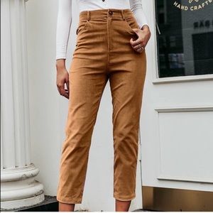 Corduroy Crop Cigarette Pants